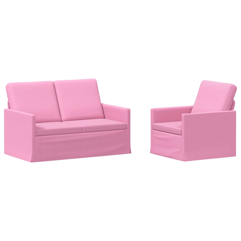 vidaXL Zestaw Sof 2 pcs różowy tkanina