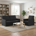 vidaXL Zestaw Sof 2 pcs Czarny tkanina