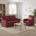 vidaXL Zestaw Sof 2 pcs Czerwone wino tkanina