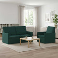 vidaXL Zestaw Sof 2 pcs Ciemnozielony tkanina