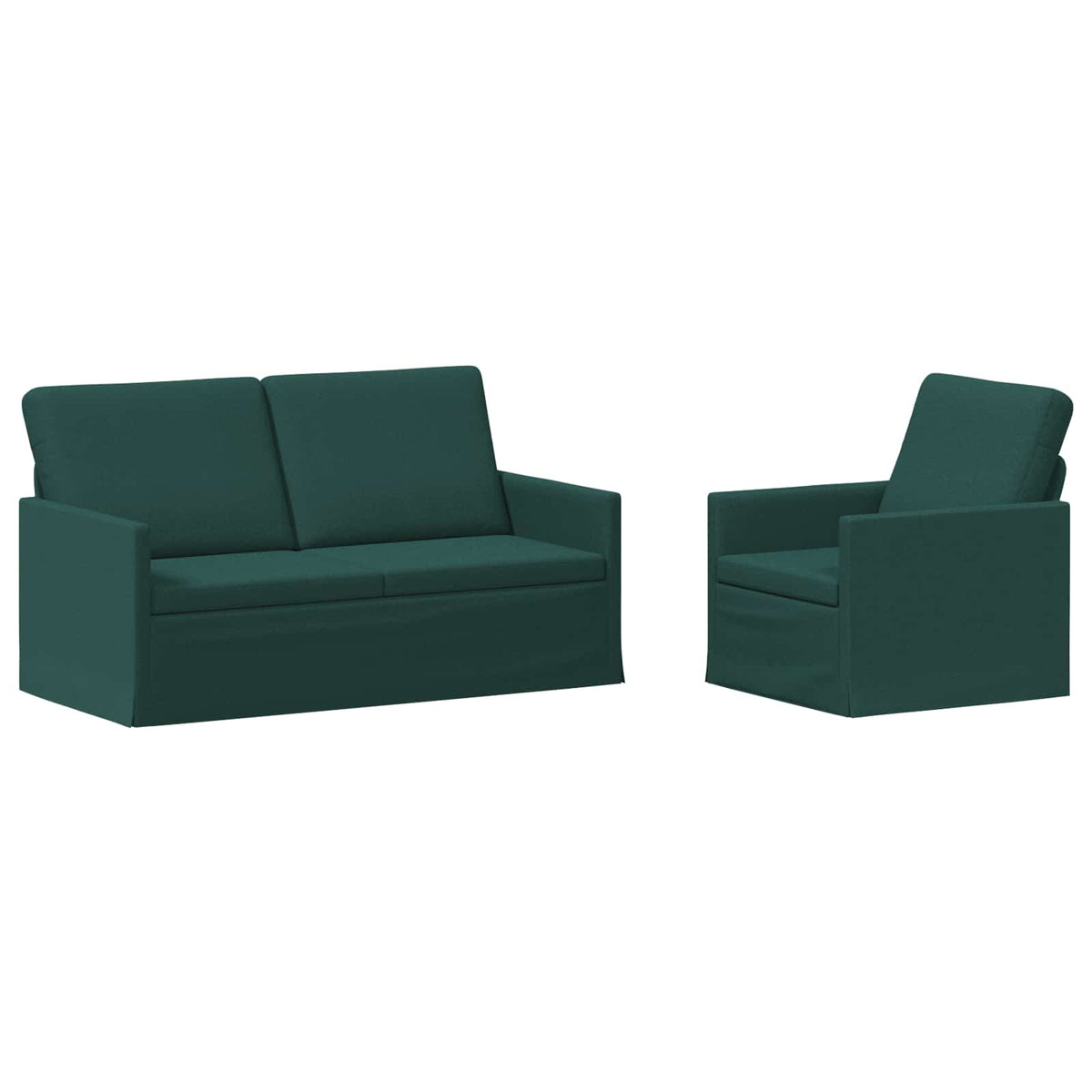 vidaXL Zestaw Sof 2 pcs Ciemnozielony tkanina
