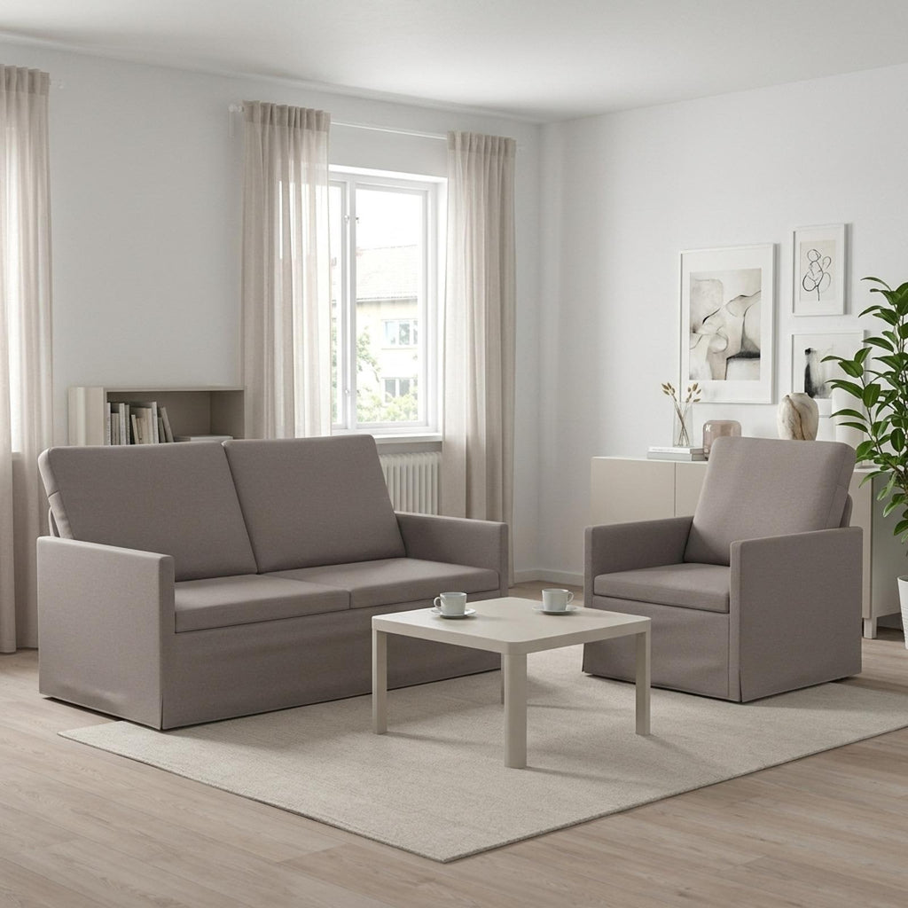 vidaXL Zestaw Sof 2 pcs Ciemnoszary tkanina