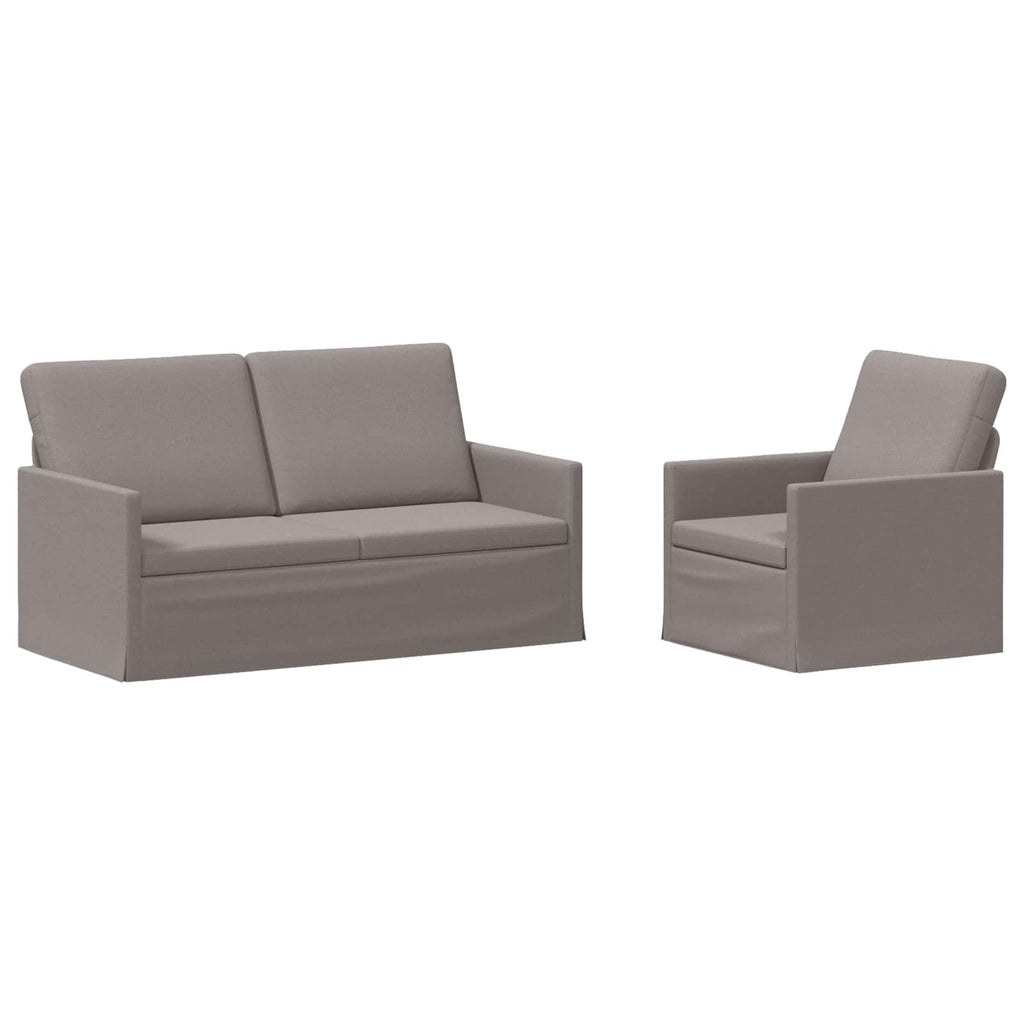 vidaXL Zestaw Sof 2 pcs Ciemnoszary tkanina