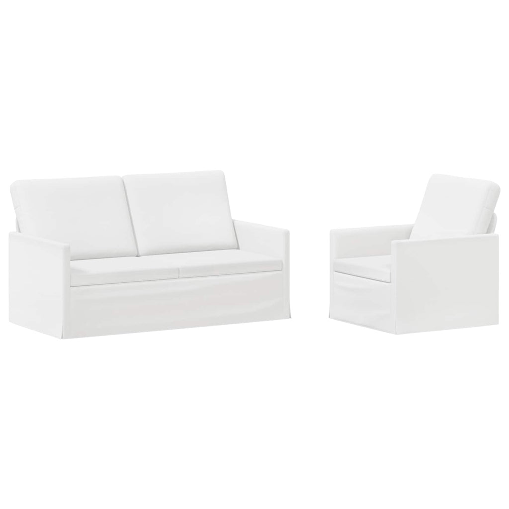vidaXL Zestaw Sof 2 pcs Biały tkanina