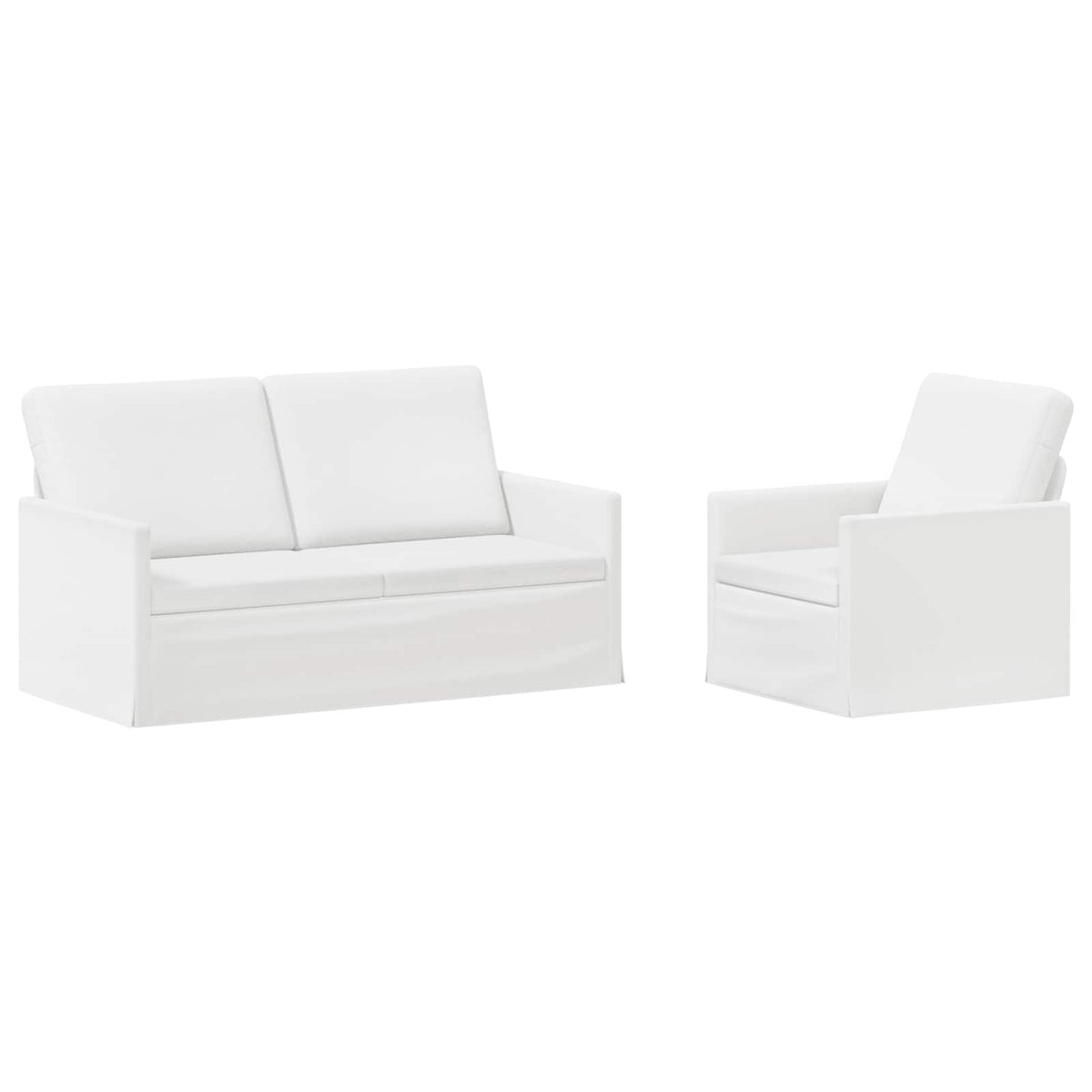 vidaXL Zestaw Sof 2 pcs Biały tkanina