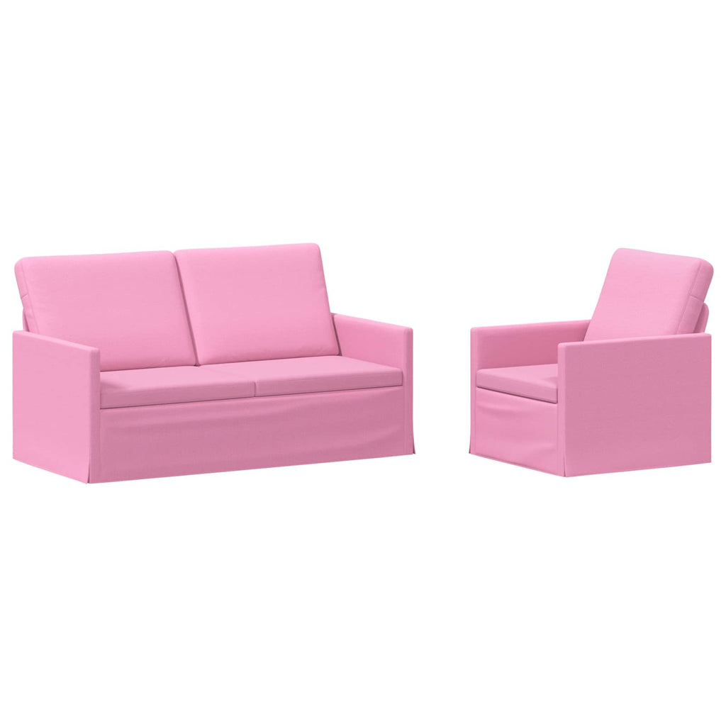 vidaXL Zestaw Sof 2 pcs różowy tkanina