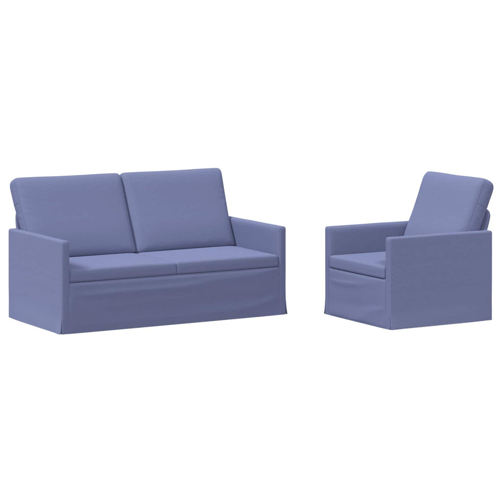 vidaXL Zestaw Sof 2 pcs Niebieski dżins tkanina