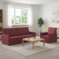 vidaXL Zestaw Sof 2 pcs Czerwone wino tkanina