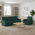 vidaXL Zestaw Sof 2 pcs Ciemnozielony tkanina