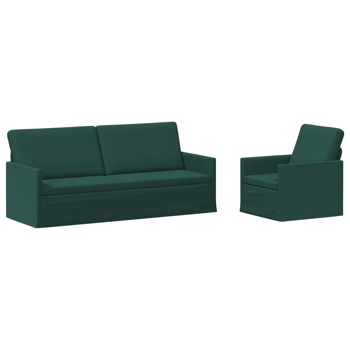 vidaXL Zestaw Sof 2 pcs Ciemnozielony tkanina