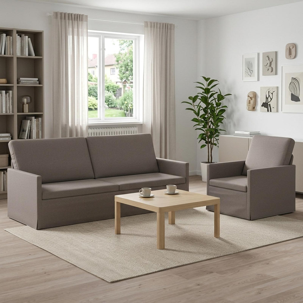 vidaXL Zestaw Sof 2 pcs Ciemnoszary tkanina