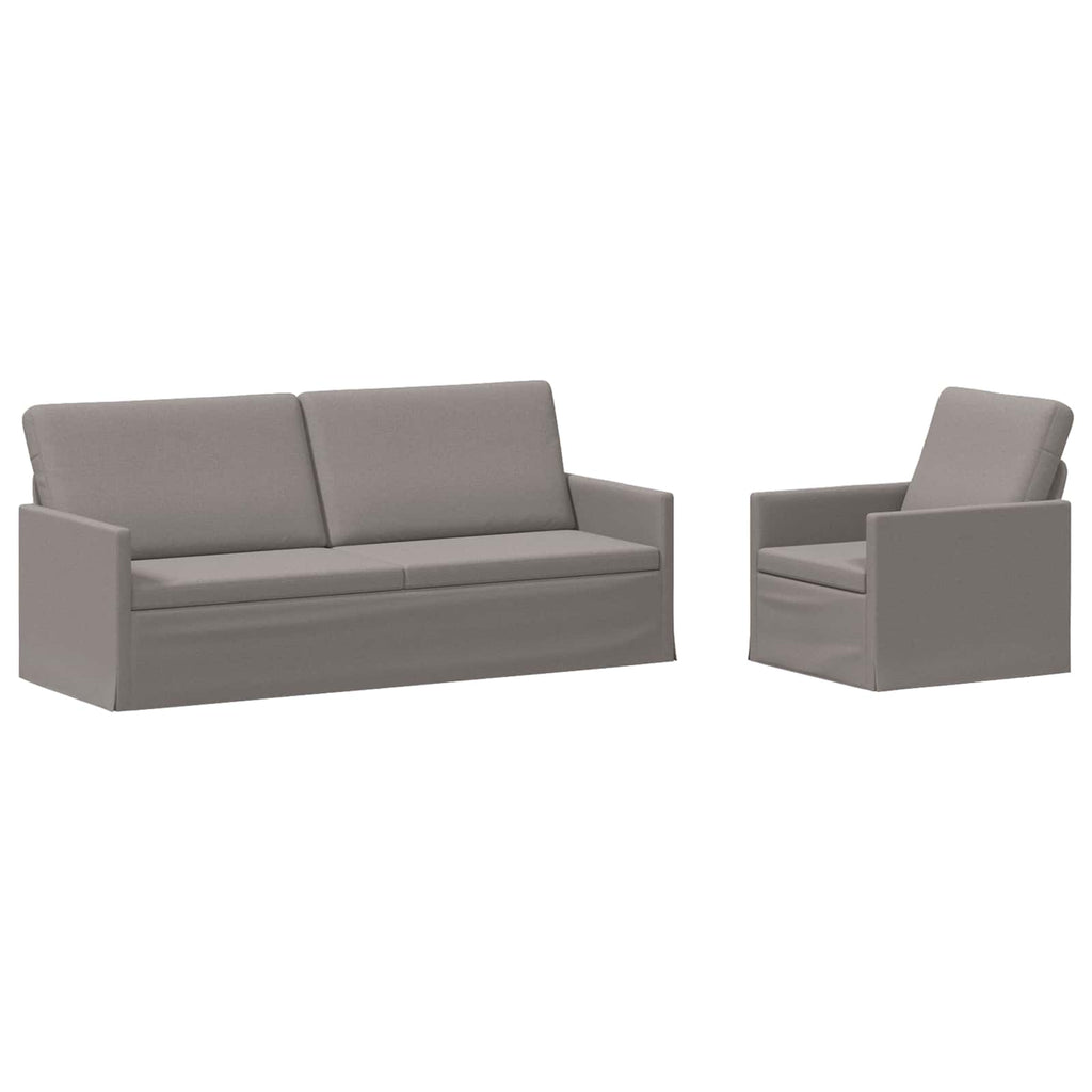 vidaXL Zestaw Sof 2 pcs Ciemnoszary tkanina
