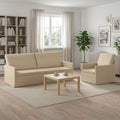 vidaXL Zestaw Sof 2 pcs kremowy tkanina
