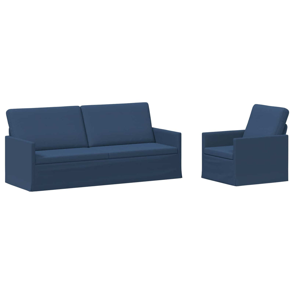 vidaXL Zestaw Sof 2 pcs niebieski tkanina