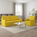 vidaXL Zestaw Sof 2 pcs Jasnożółty tkanina