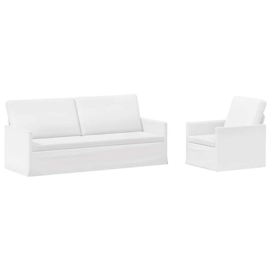 vidaXL Zestaw Sof 2 pcs Biały tkanina