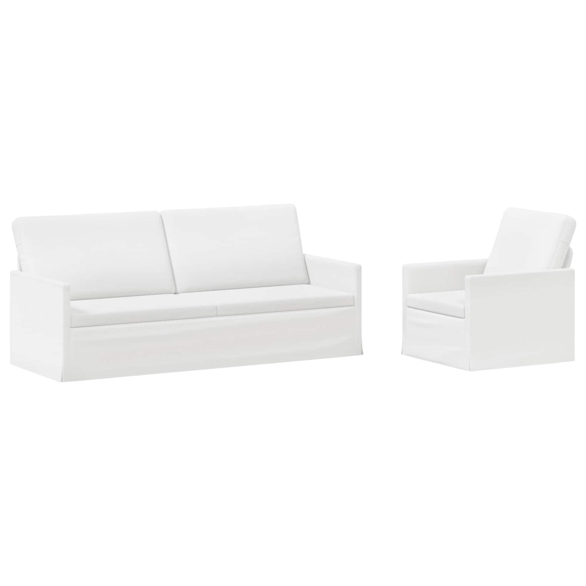 vidaXL Zestaw Sof 2 pcs Biały tkanina