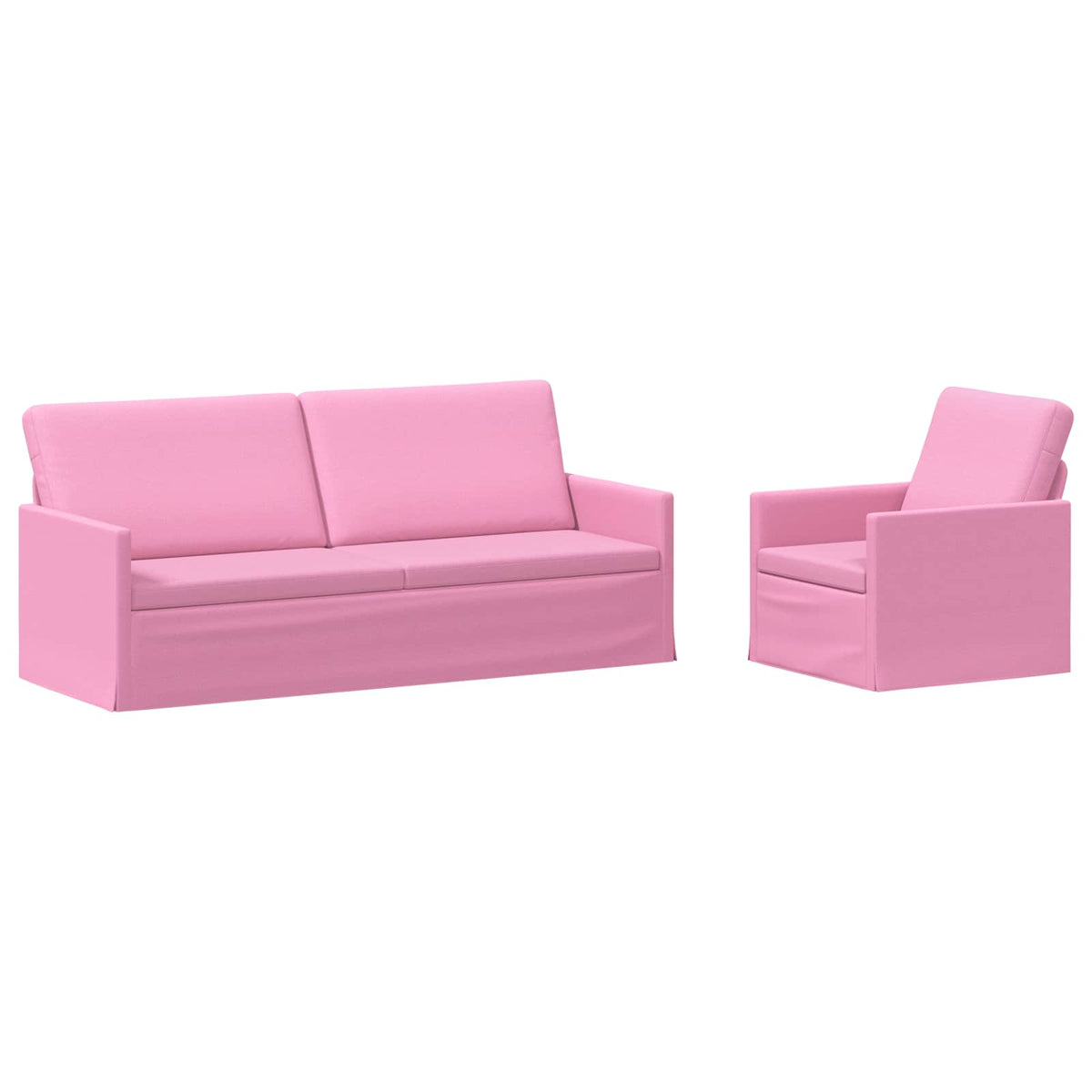 vidaXL Zestaw Sof 2 pcs różowy tkanina