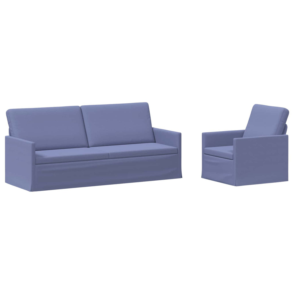 vidaXL Zestaw Sof 2 pcs Niebieski dżins tkanina