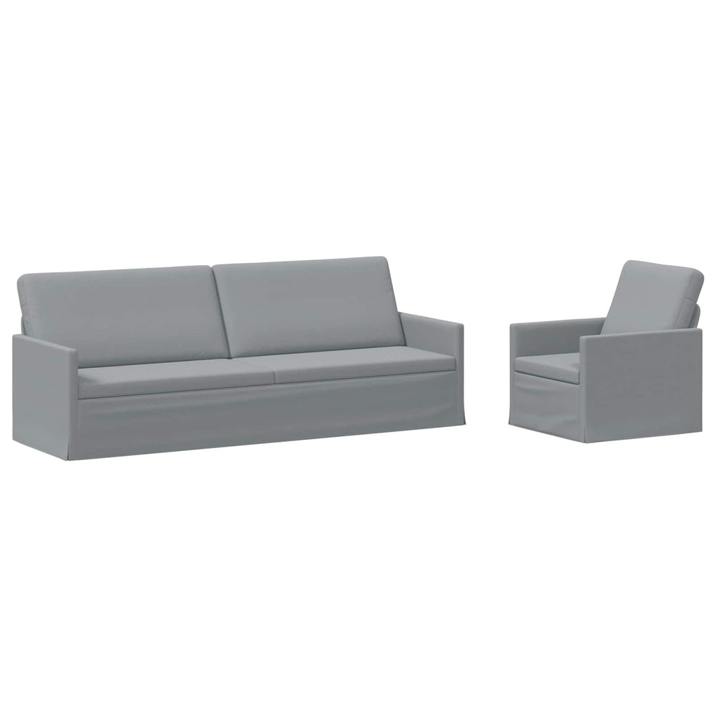 vidaXL Zestaw Sof 2 pcs jasnoszary tkanina