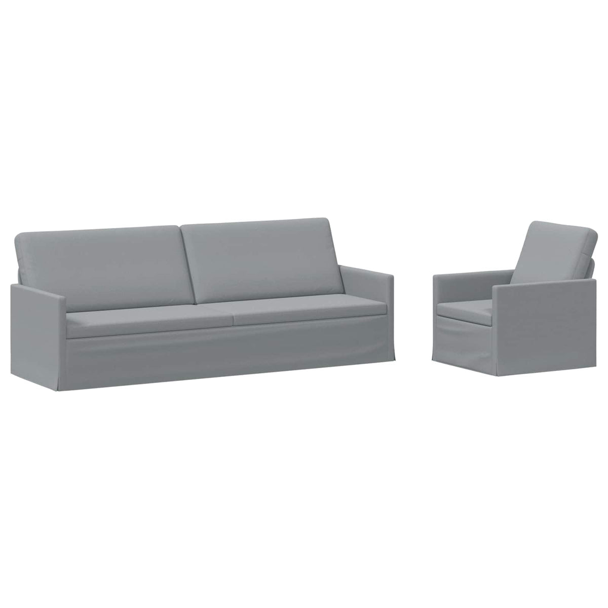 vidaXL Zestaw Sof 2 pcs jasnoszary tkanina