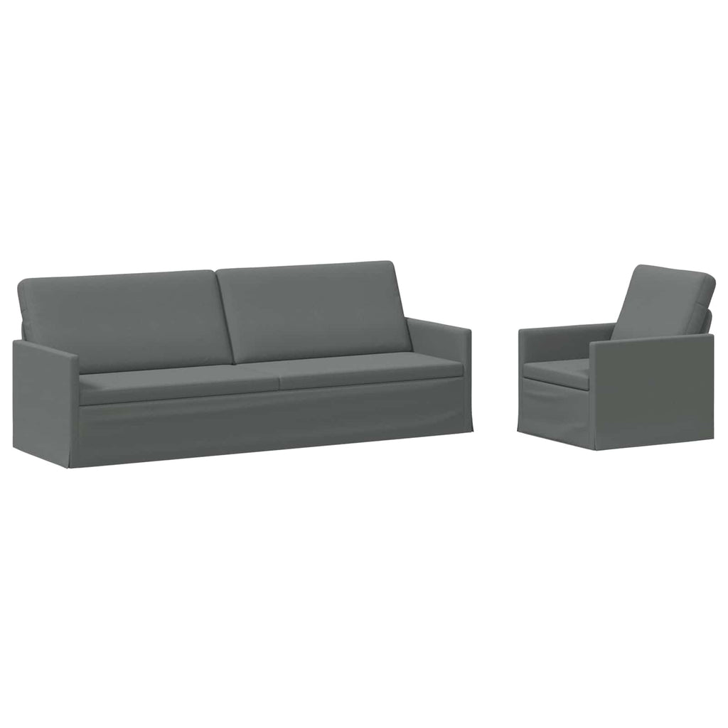 vidaXL Zestaw Sof 2 pcs ciemnoszary tkanina