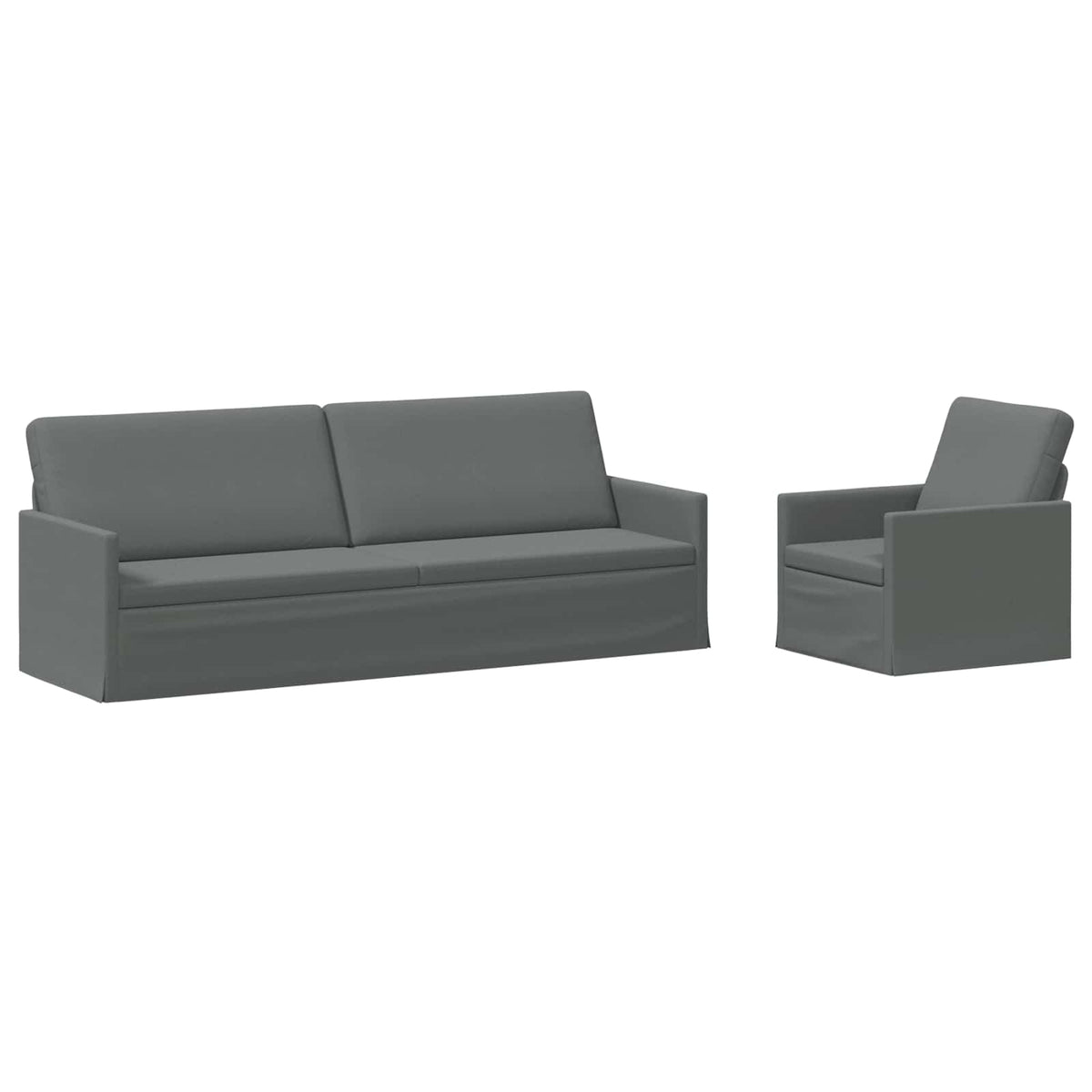 vidaXL Zestaw Sof 2 pcs ciemnoszary tkanina
