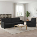 vidaXL Zestaw Sof 2 pcs Czarny tkanina