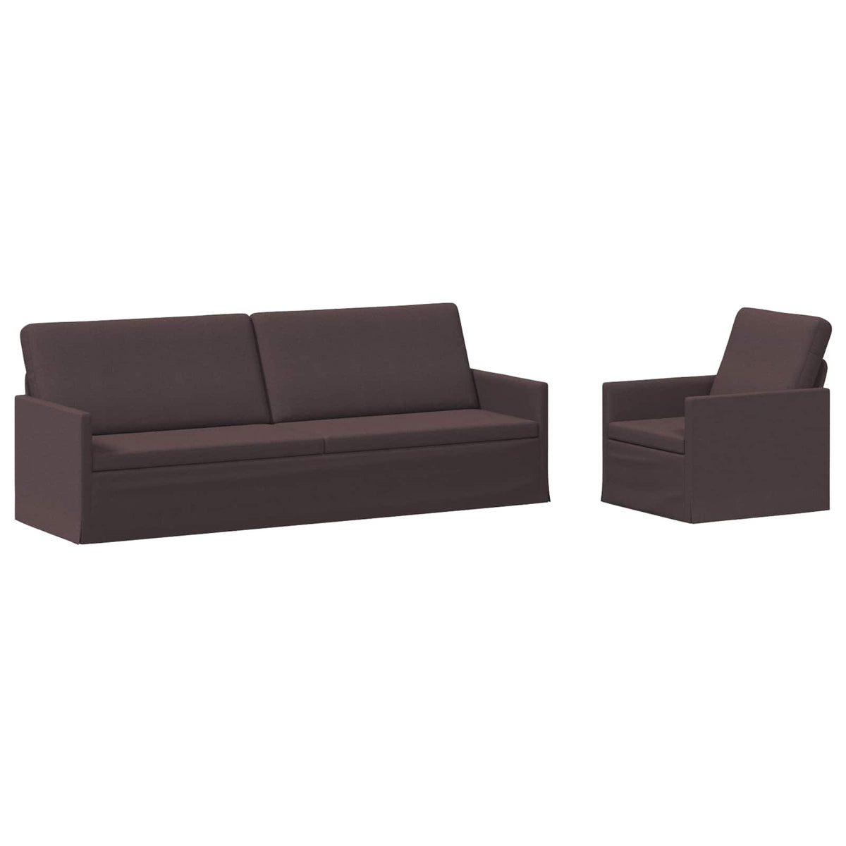 vidaXL Zestaw Sof 2 pcs Ciemny brąz tkanina