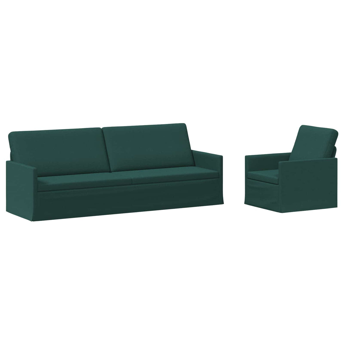 vidaXL Zestaw Sof 2 pcs Ciemnozielony tkanina