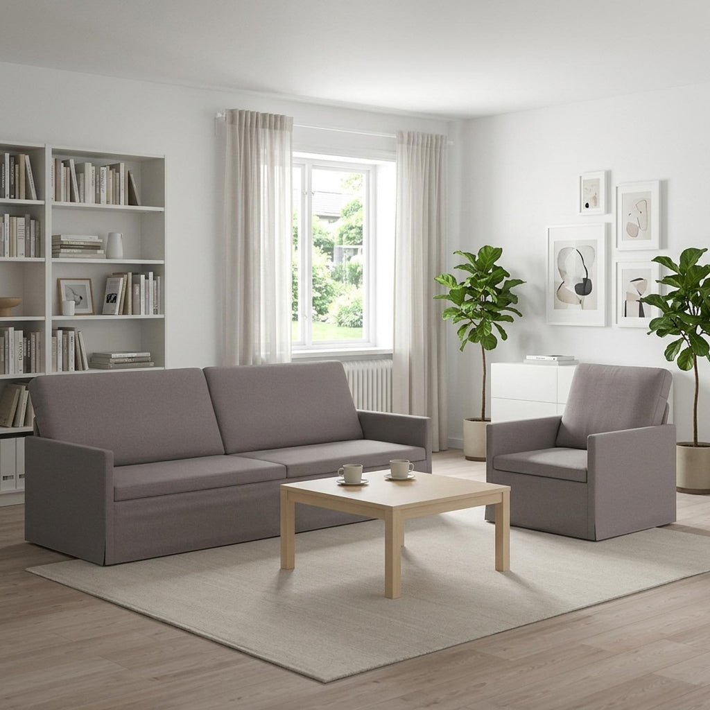 vidaXL Zestaw Sof 2 pcs Ciemnoszary tkanina