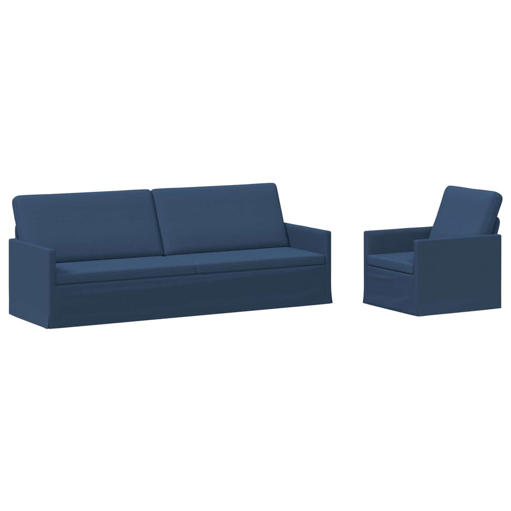 vidaXL Zestaw Sof 2 pcs niebieski tkanina