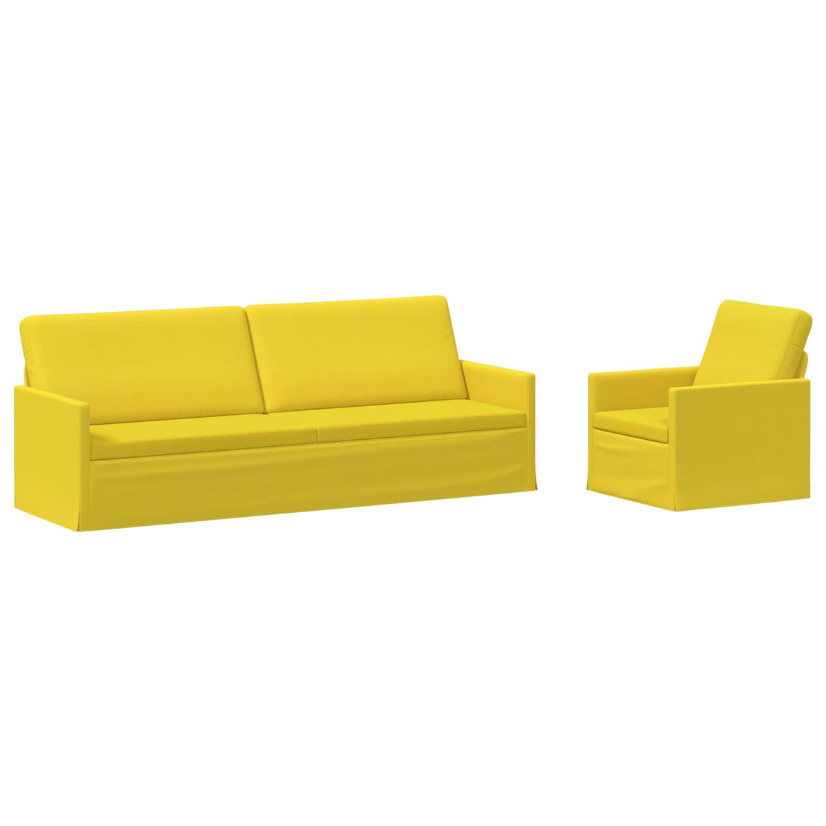 vidaXL Zestaw Sof 2 pcs Jasnożółty tkanina