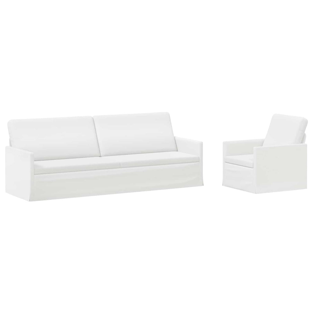 vidaXL Zestaw Sof 2 pcs Biały tkanina