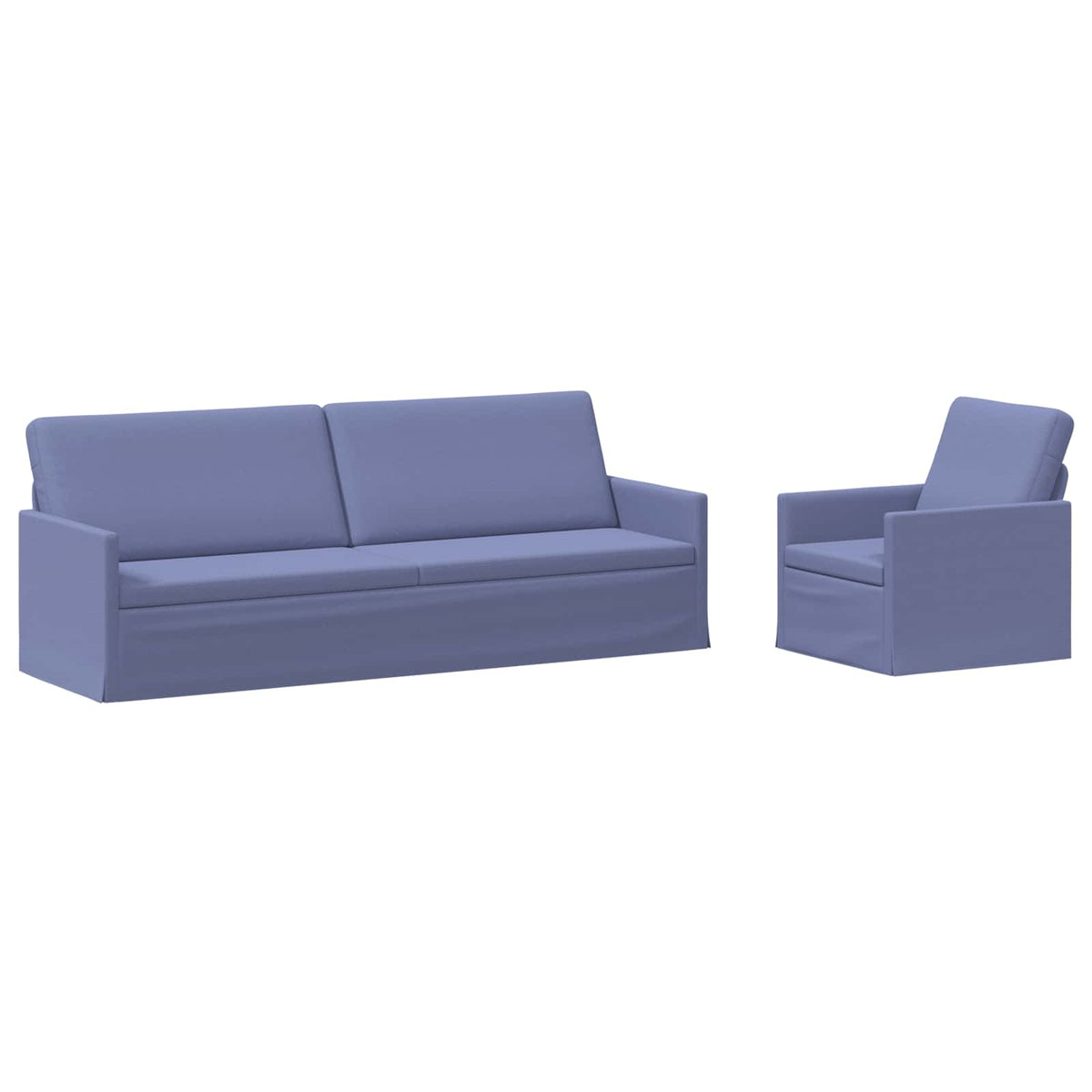 vidaXL Zestaw Sof 2 pcs Niebieski dżins tkanina