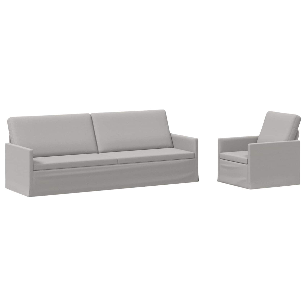 vidaXL Zestaw Sof 2 pcs Szary chmur tkanina