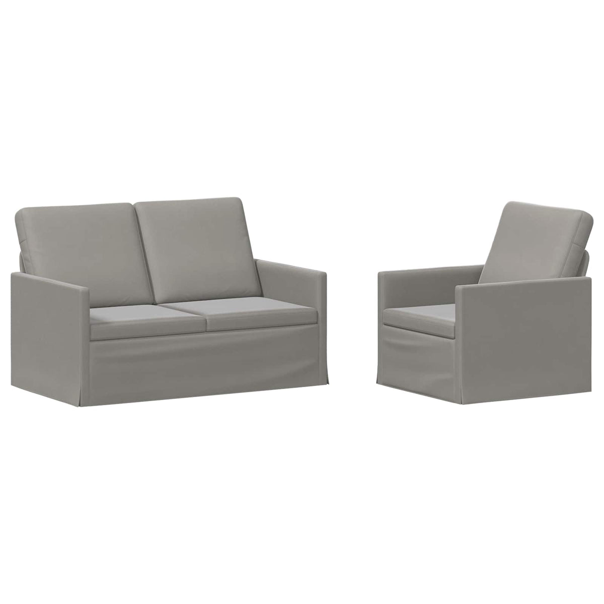 vidaXL Zestaw Sof 2 pcs jasnoszary Welur