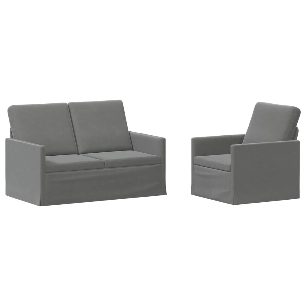 vidaXL Zestaw Sof 2 pcs ciemnoszary Welur