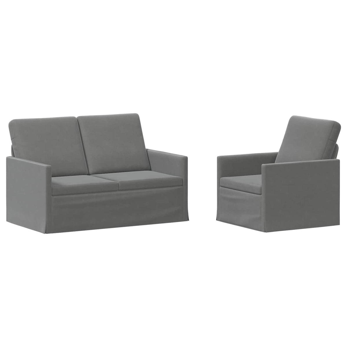 vidaXL Zestaw Sof 2 pcs ciemnoszary Welur