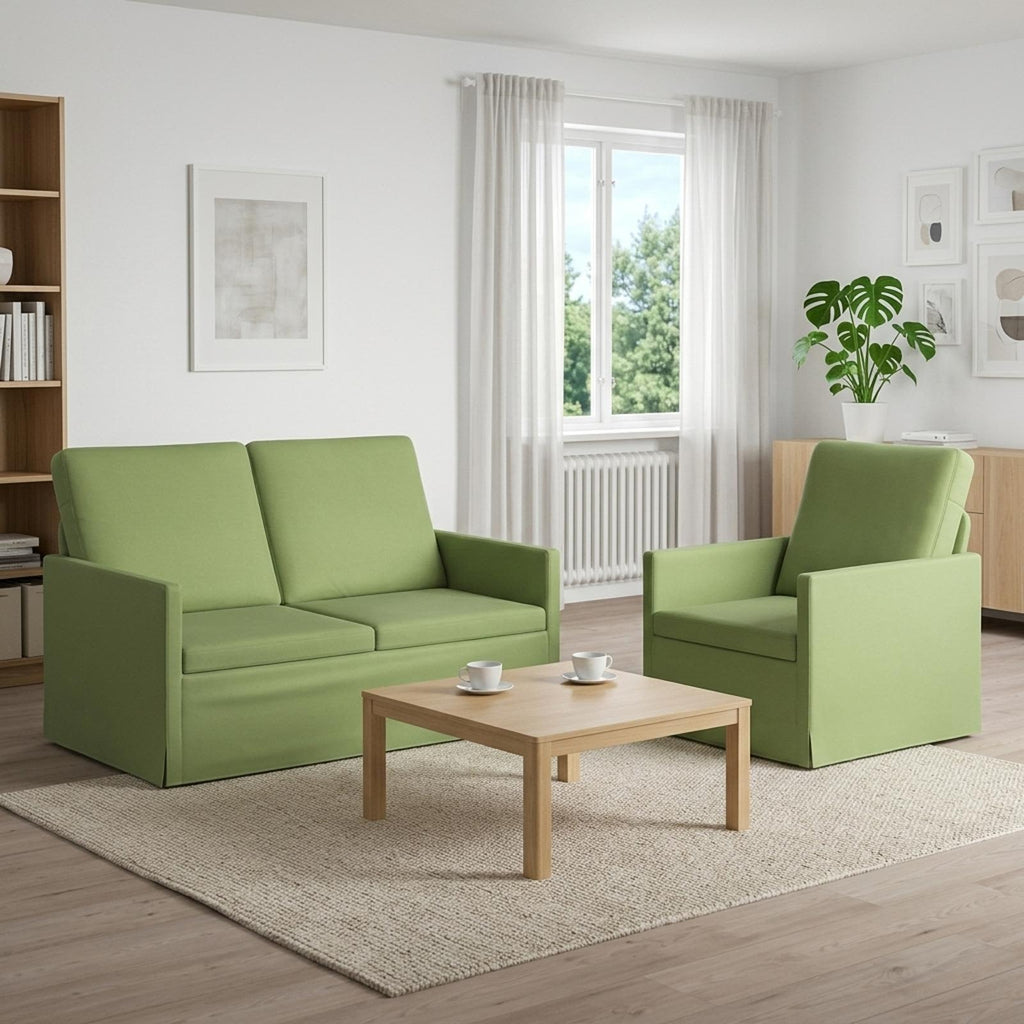 vidaXL Zestaw Sof 2 pcs Jasnozielony Welur