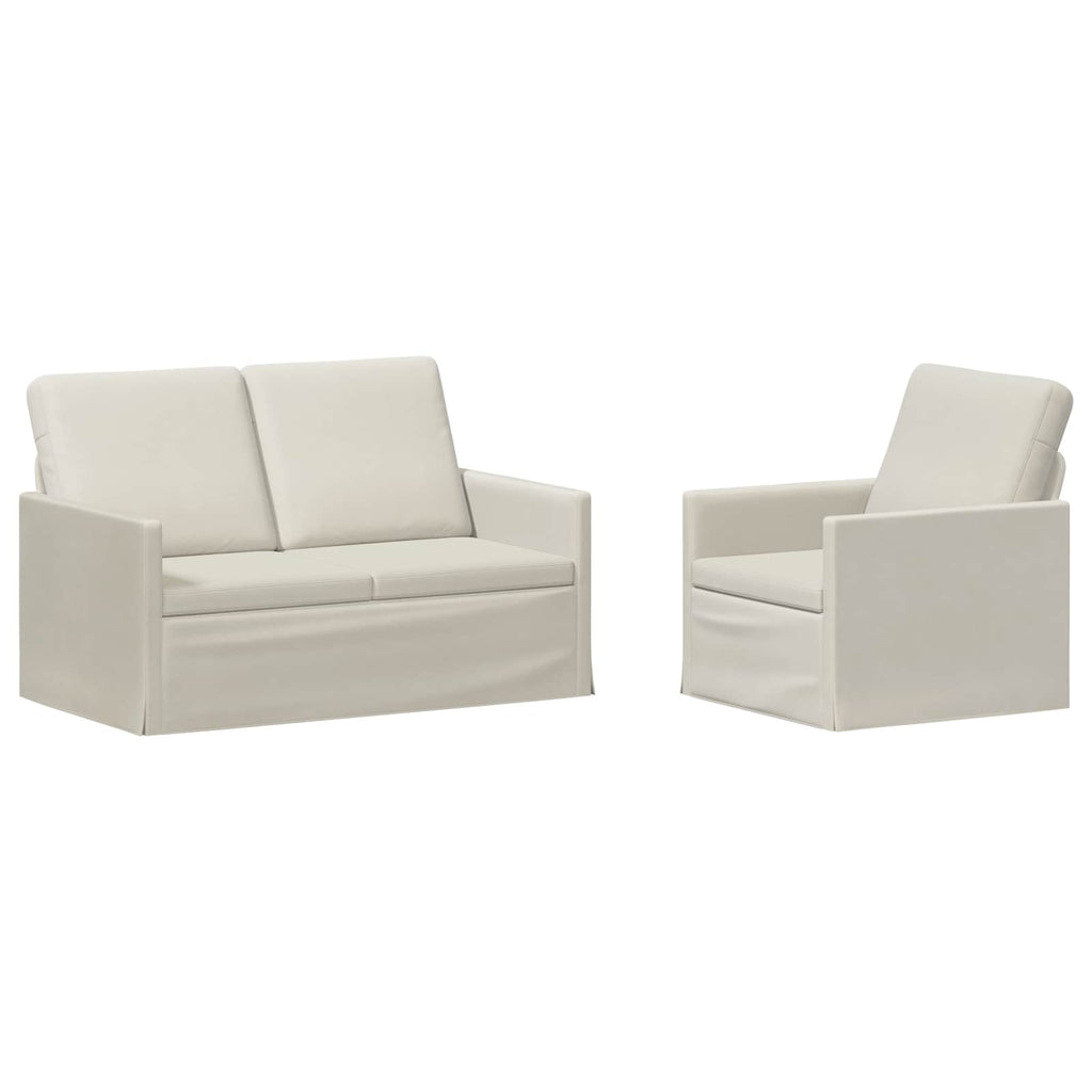 vidaXL Zestaw Sof 2 pcs kremowy Welur