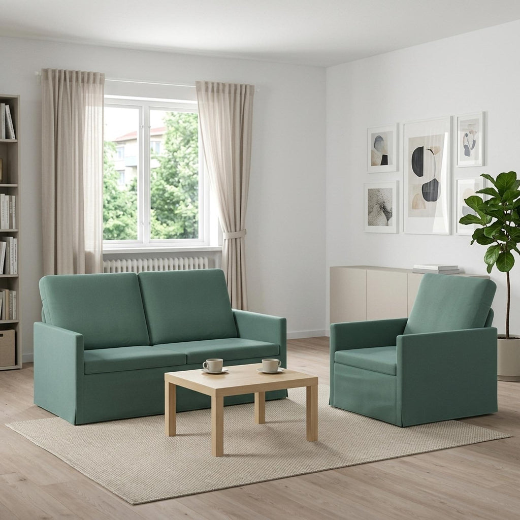 vidaXL Zestaw Sof 2 pcs Zielony morski Welur