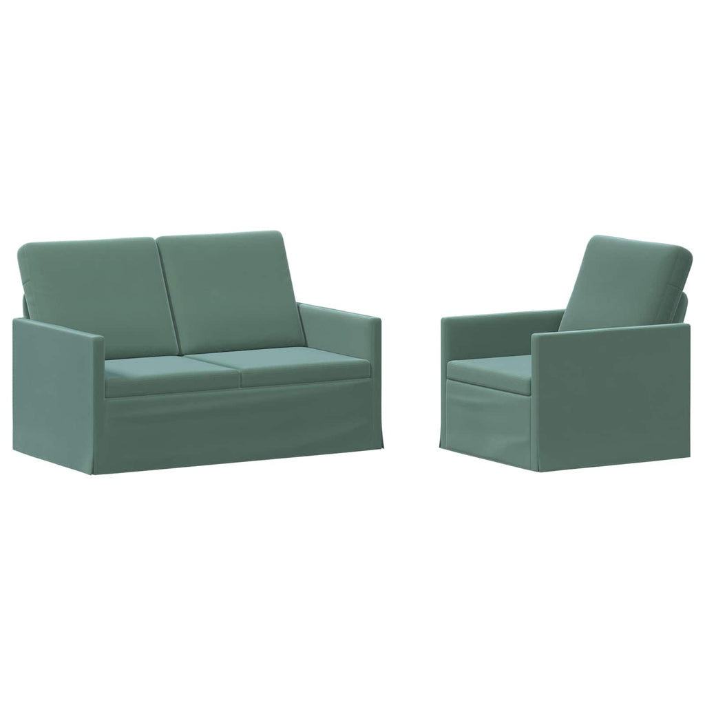 vidaXL Zestaw Sof 2 pcs Zielony morski Welur
