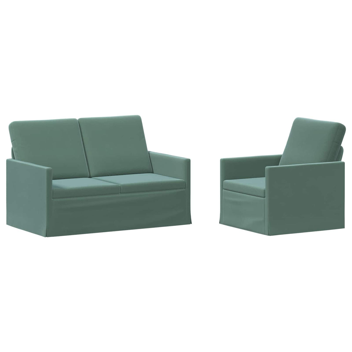 vidaXL Zestaw Sof 2 pcs Zielony morski Welur