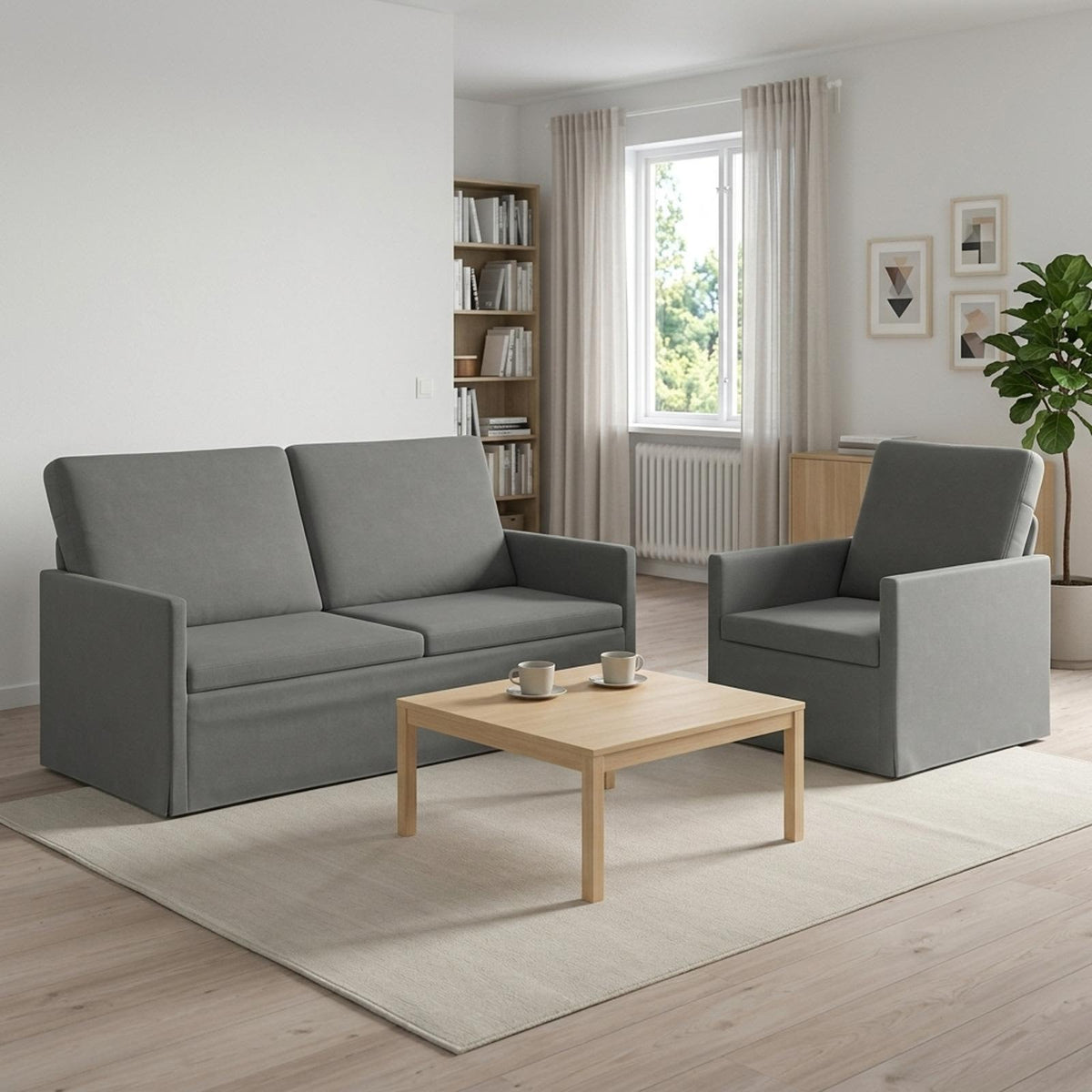 vidaXL Zestaw Sof 2 pcs ciemnoszary Welur
