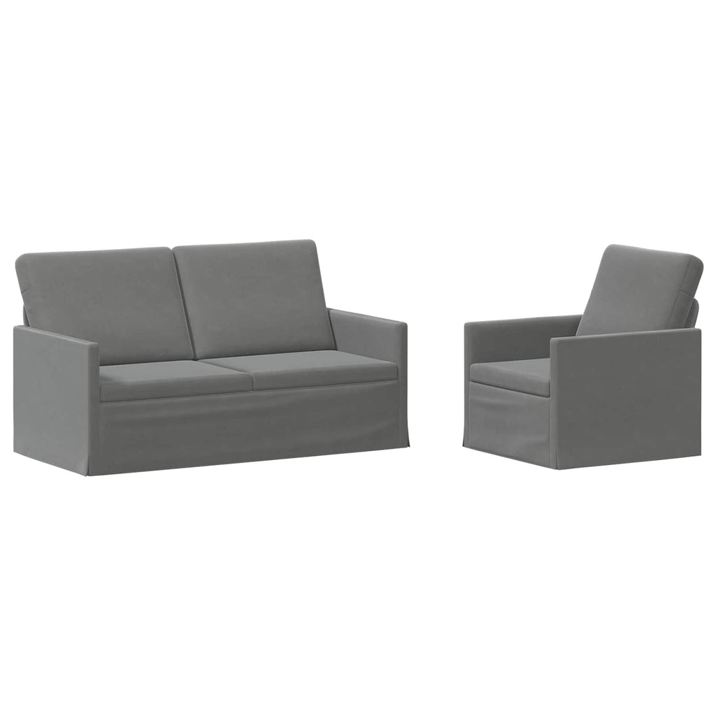vidaXL Zestaw Sof 2 pcs ciemnoszary Welur