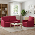 vidaXL Zestaw Sof 2 pcs Czerwone wino Welur