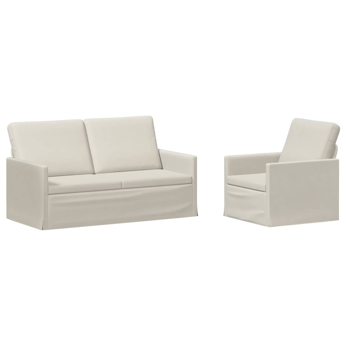 vidaXL Zestaw Sof 2 pcs kremowy Welur