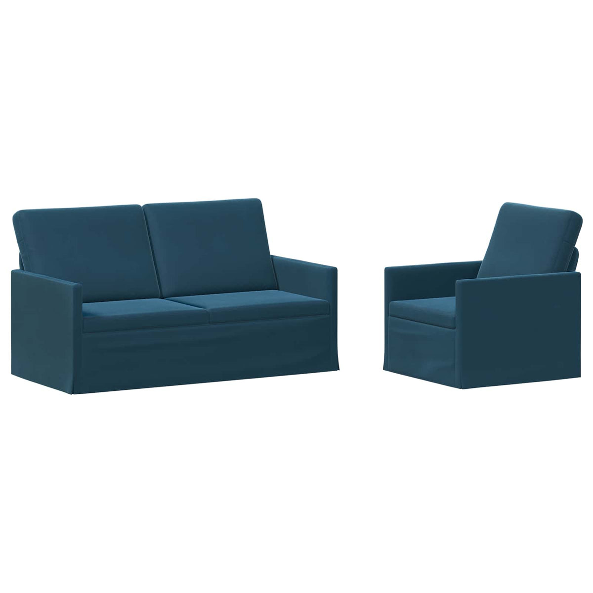 vidaXL Zestaw Sof 2 pcs niebieski Welur