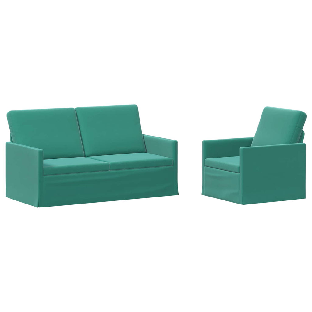 vidaXL Zestaw Sof 2 pcs Turkusowy Welur